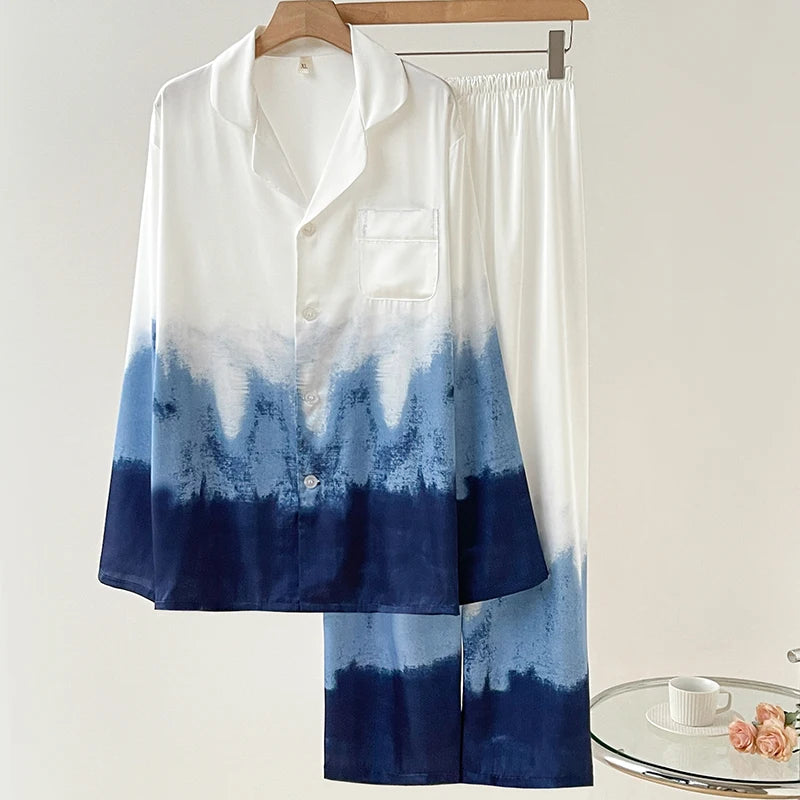 Fashion Print Flower Satin Women's Pajamas Set Luxury Pajamas Sets