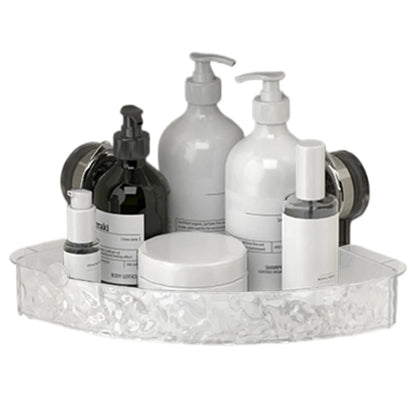 Suction Cup Shelf Glacier Pattern Wall Mounted Organizer Shelf Multifunctional No Drill Clear Wall Caddy for Bathroom Kitchen