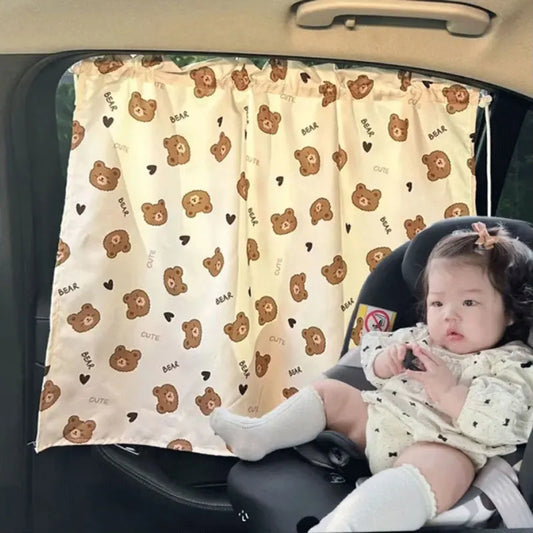 Suction Cup Curtain In The Car Window Sunshade Cover Cartoon Universal Side Window Sunshade UV Protection For Kid Baby Children