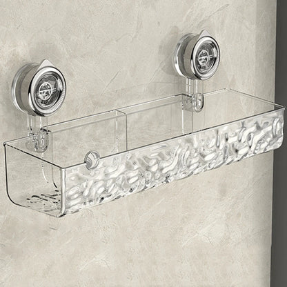 Suction Cup Shelf Glacier Pattern Wall Mounted Organizer Shelf Multifunctional No Drill Clear Wall Caddy for Bathroom Kitchen