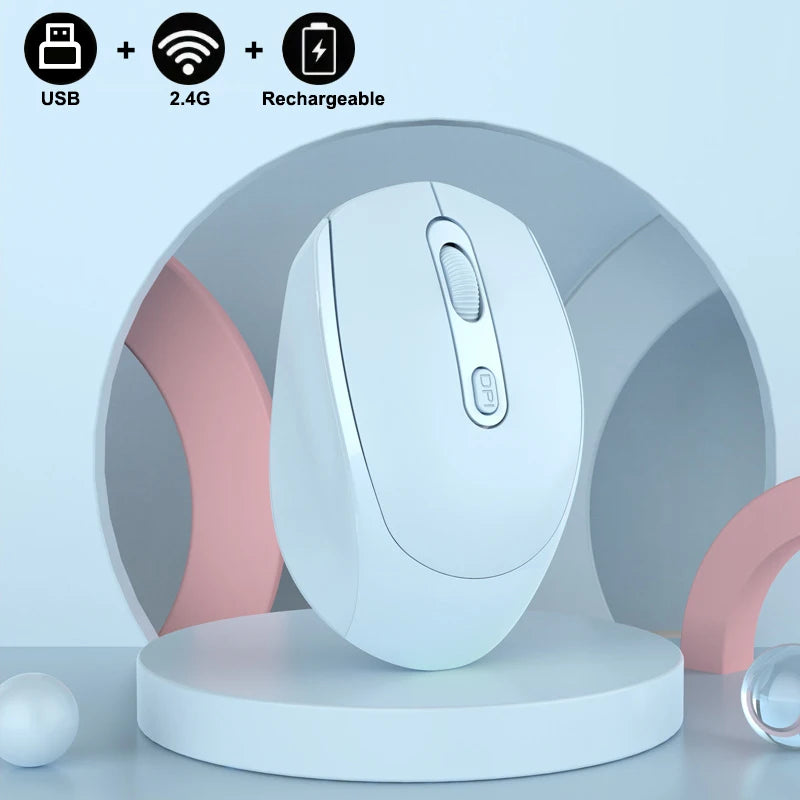Wireless Mouse, 2.4G Ergonomic Optical Mouse, Computer Mouse for Laptop, PC,Chromebook,Notebook,Rechargeable Small Cordless Mice