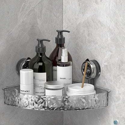 Suction Cup Shelf Glacier Pattern Wall Mounted Organizer Shelf Multifunctional No Drill Clear Wall Caddy for Bathroom Kitchen