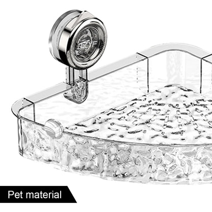 Suction Cup Shelf Glacier Pattern Wall Mounted Organizer Shelf Multifunctional No Drill Clear Wall Caddy for Bathroom Kitchen