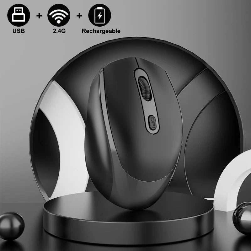 Wireless Mouse, 2.4G Ergonomic Optical Mouse, Computer Mouse for Laptop, PC,Chromebook,Notebook,Rechargeable Small Cordless Mice