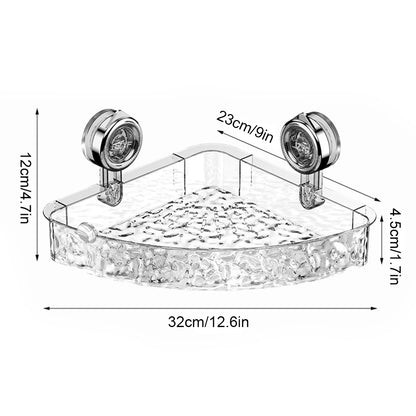 Suction Cup Shelf Glacier Pattern Wall Mounted Organizer Shelf Multifunctional No Drill Clear Wall Caddy for Bathroom Kitchen