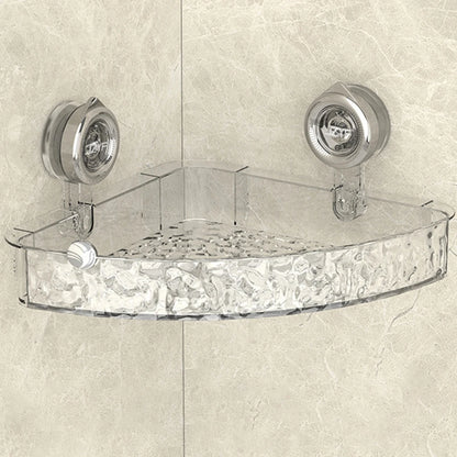 Suction Cup Shelf Glacier Pattern Wall Mounted Organizer Shelf Multifunctional No Drill Clear Wall Caddy for Bathroom Kitchen